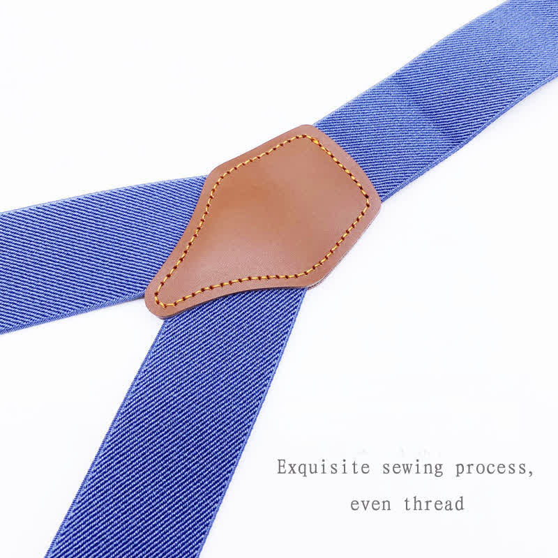 8Pcs Solid Color Combinable Buckle Adjustable Suspenders Set - image 8