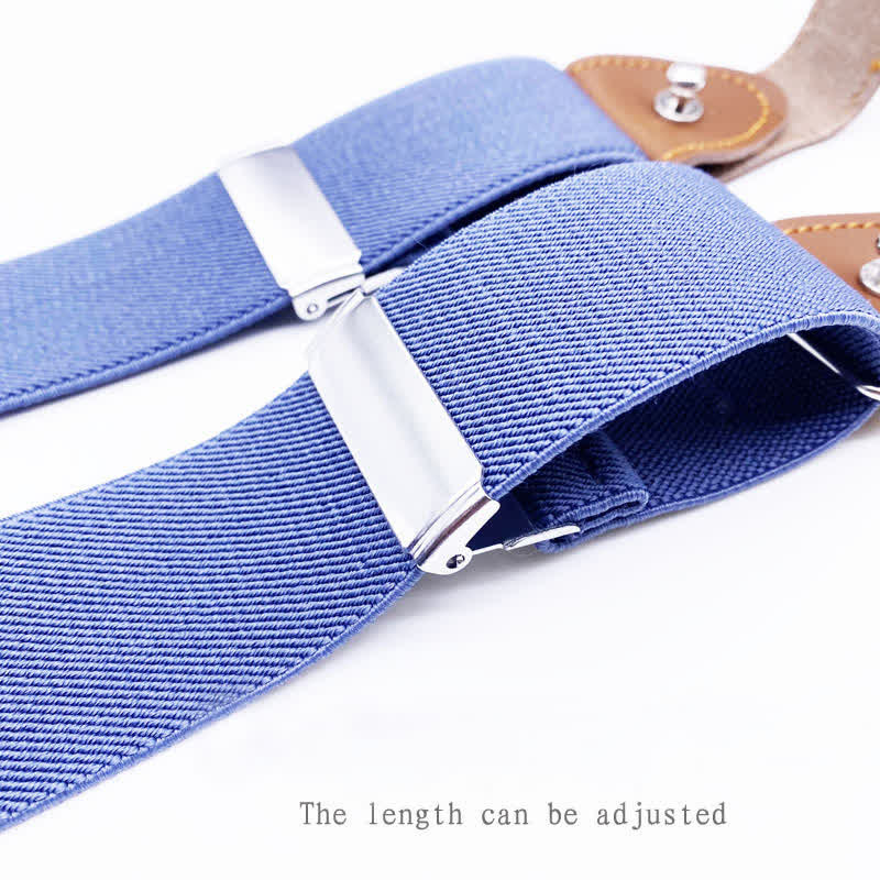8Pcs Solid Color Combinable Buckle Adjustable Suspenders Set - image 4