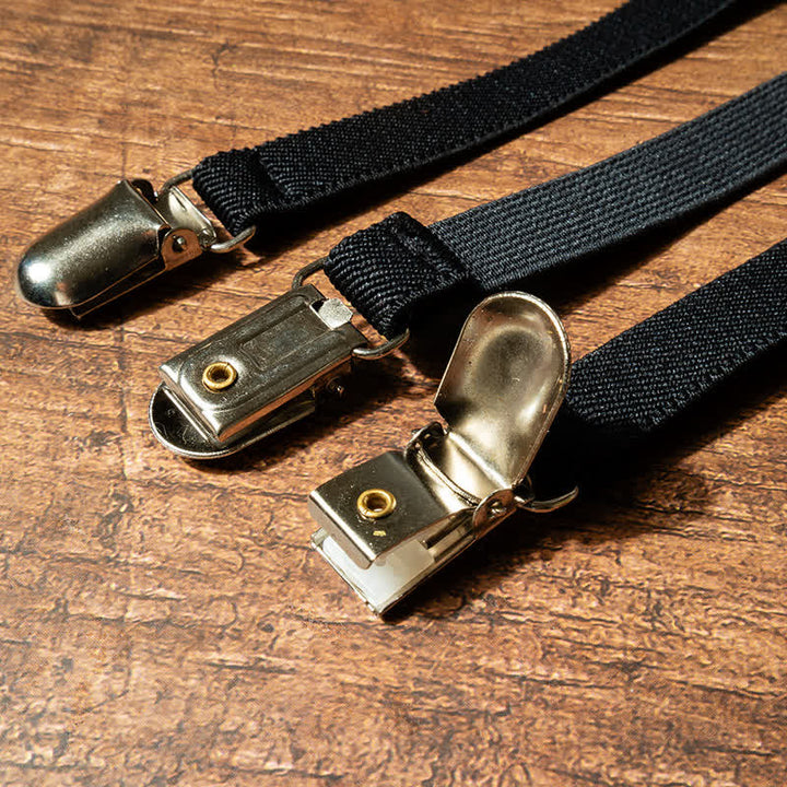 Women's Fashion Black Faux Pearl Chain Elastic Suspenders - image 4