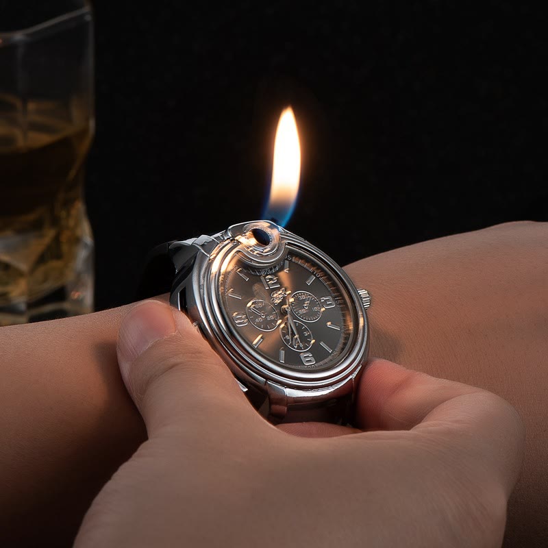 Luxurious Wrist Watch Refillable Butane Lighter  - Black - image 0