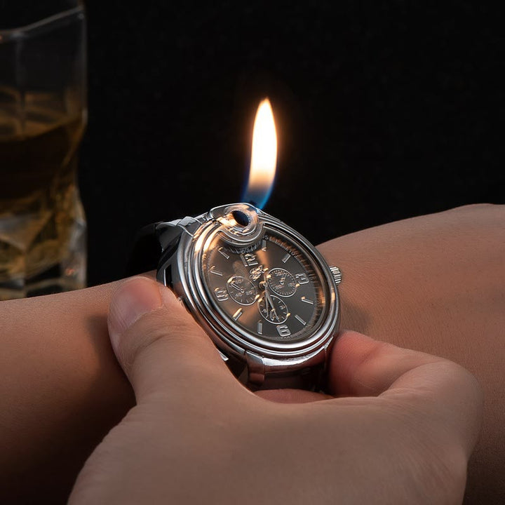 Luxurious Wrist Watch Refillable Butane Lighter  - Black - image 0