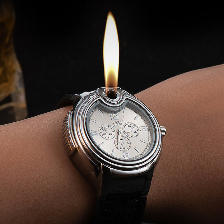 Luxurious Wrist Watch Refillable Butane Lighter  - Silver - image 5