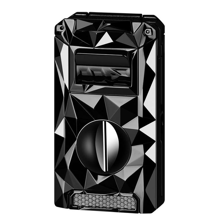 5 in 1 Multifunctional Cigar Cutter Tools Diamond Refillable Butane Lighter  - Black Ice - image 15