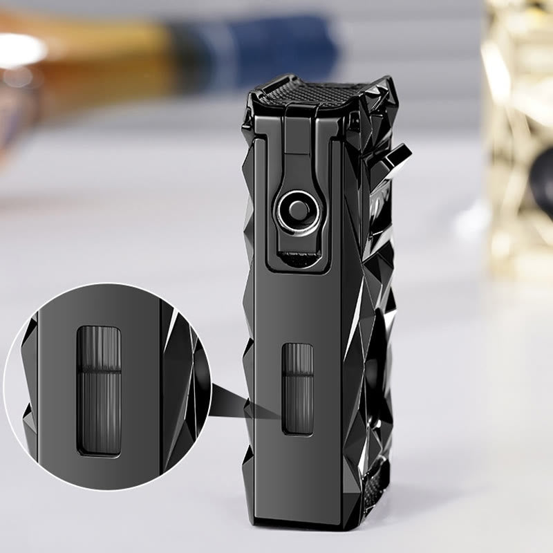 5 in 1 Multifunctional Cigar Cutter Tools Diamond Refillable Butane Lighter  - image 6