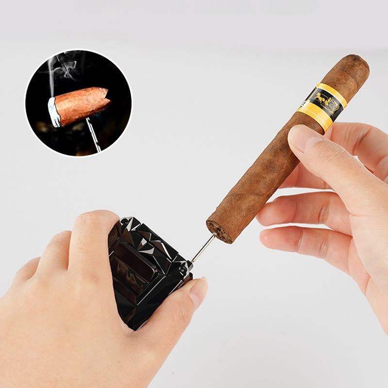 5 in 1 Multifunctional Cigar Cutter Tools Diamond Refillable Butane Lighter  - image 4