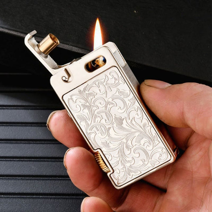 Creative One-touch Ignition Carving Refillable Kerosene Lighter - image 2