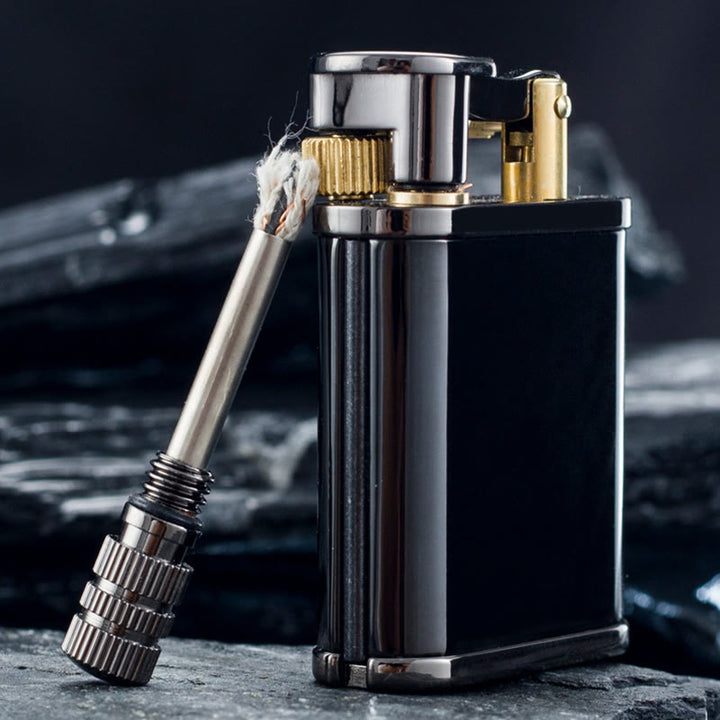 2 in 1 Permanent Match Antique Style Lift Arm Refillable Kerosene Lighter - image 4