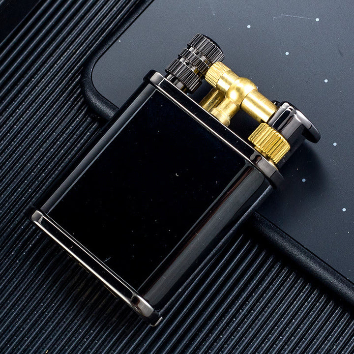 2 in 1 Permanent Match Antique Style Lift Arm Refillable Kerosene Lighter - Black - image 11