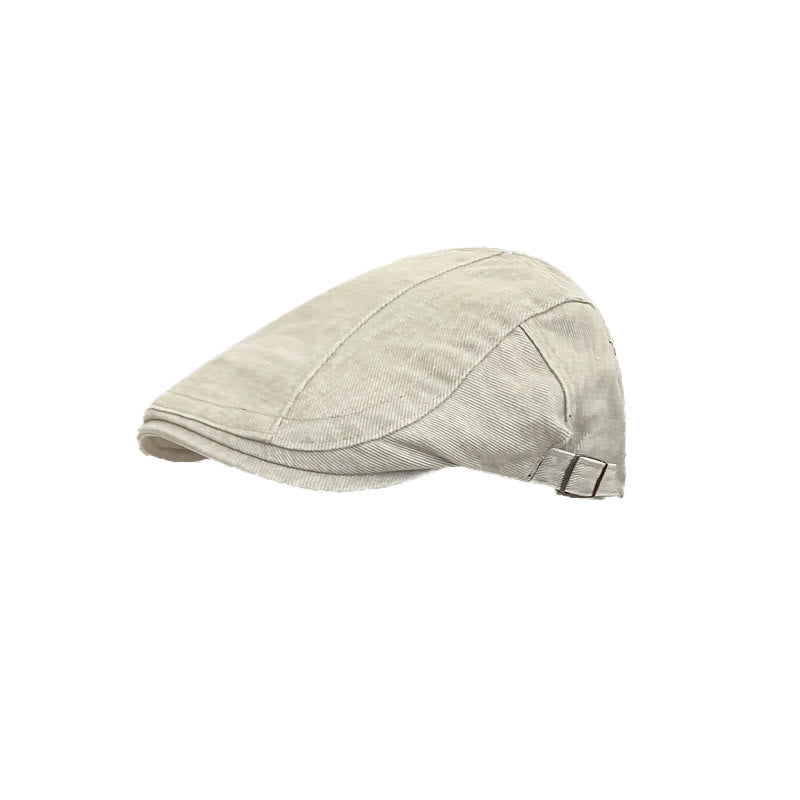 American Retro Newsboy Denim Washed Cotton Beret Cap - Beige - M (22"-22 7/8") - image 10