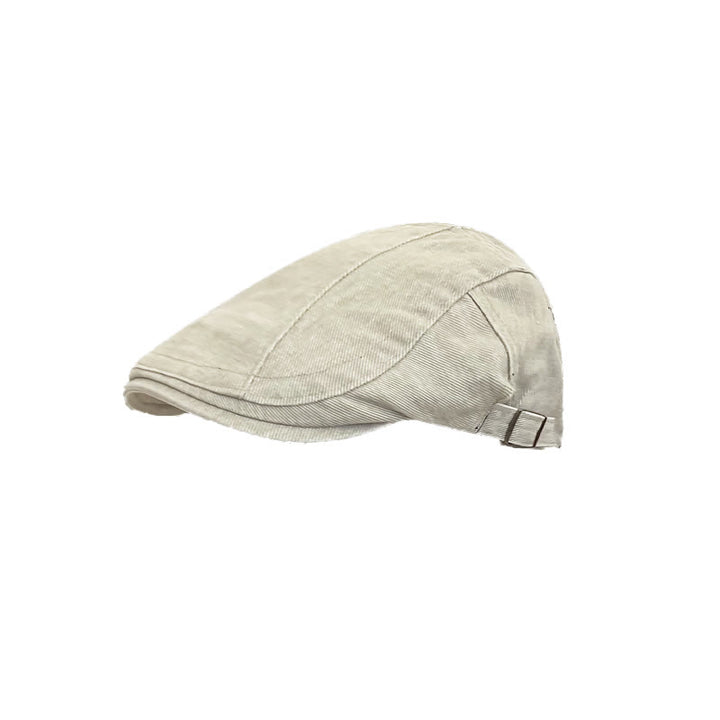 American Retro Newsboy Denim Washed Cotton Beret Cap - Beige - M (22"-22 7/8") - image 10