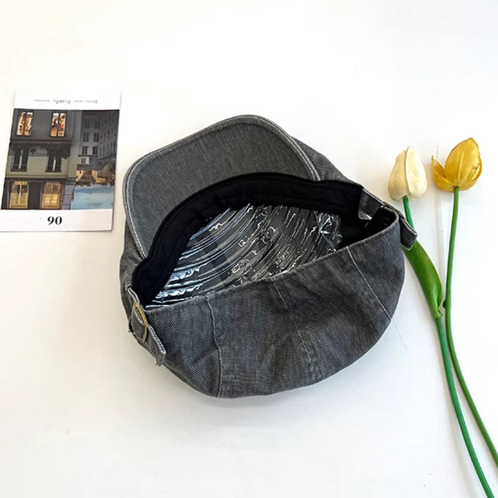 American Retro Newsboy Denim Washed Cotton Beret Cap - image 18
