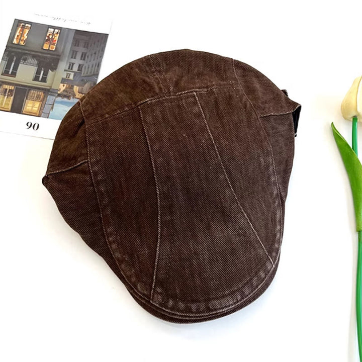 American Retro Newsboy Denim Washed Cotton Beret Cap - image 8