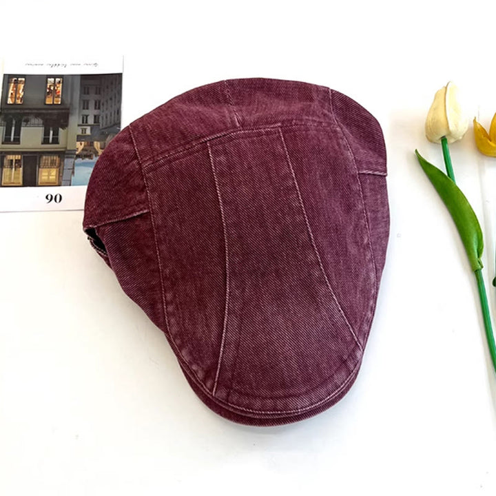 American Retro Newsboy Denim Washed Cotton Beret Cap - image 5