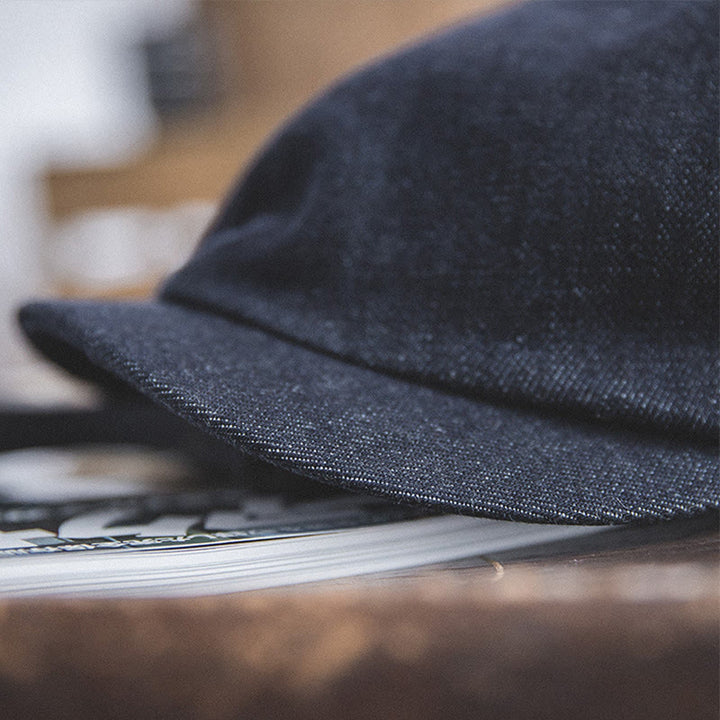 Men's Streeetwear Denim Short Brim Octagonal Newsboy Beret Cap