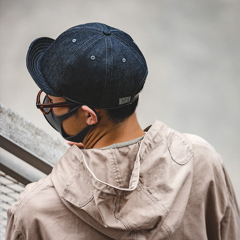 Men's Casual Denim Short Brim Octagonal Newsboy Beret Cap - image 1
