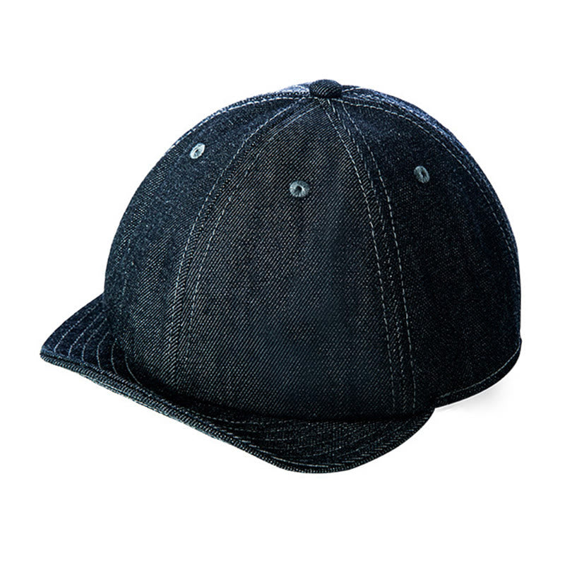 Men's Casual Denim Short Brim Octagonal Newsboy Beret Cap - Denim Blue - Adjustable (about 22"-23 1/4") - image 1