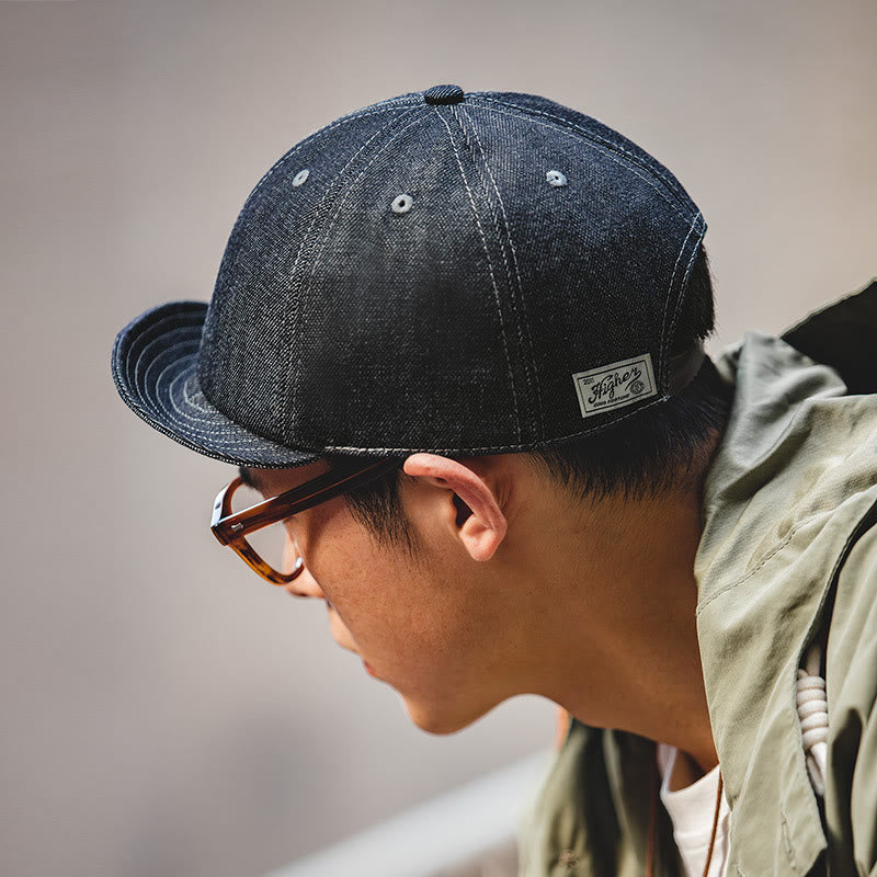 Men's Casual Denim Short Brim Octagonal Newsboy Beret Cap - image 2