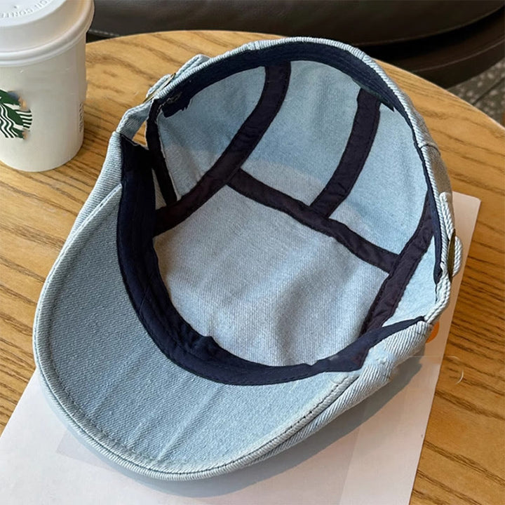 Classic Denim Adjustable Flat Cap Beret Cap - image 7