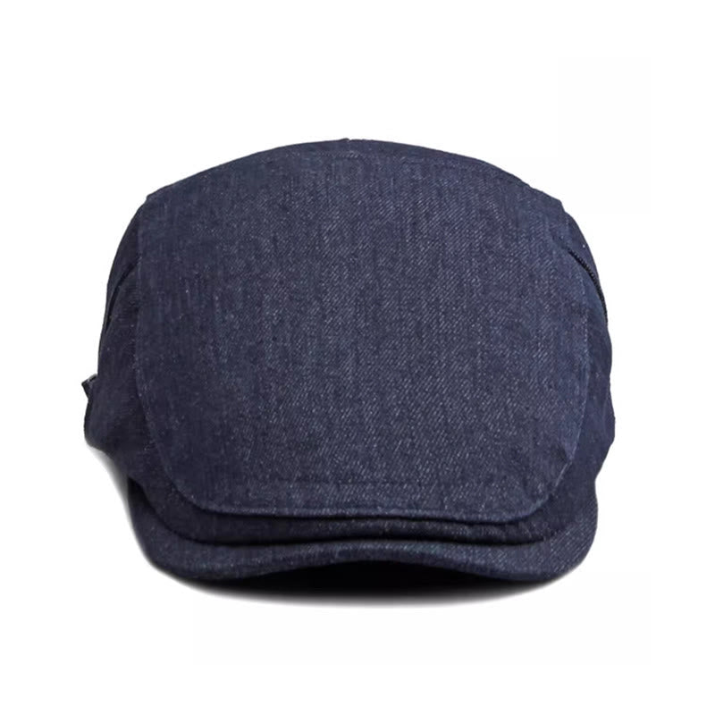 Classic Denim Adjustable Golf Flat Hat Beret Cap - image 1