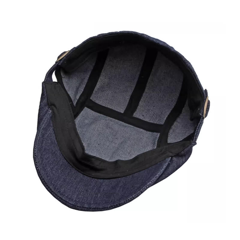 Classic Denim Adjustable Golf Flat Hat Beret Cap - image 5