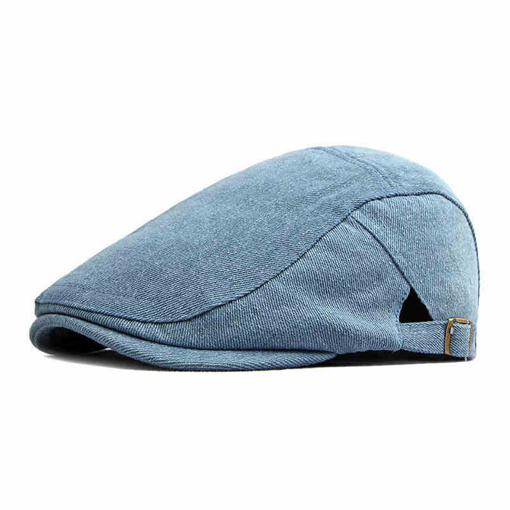 Classic Denim Adjustable Golf Flat Hat Beret Cap - Medium Blue - Adjustable (about 21 5/8"-23 5/8") - image 8