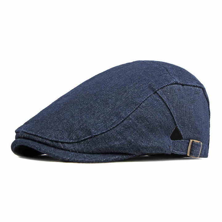 Classic Denim Adjustable Golf Flat Hat Beret Cap - Dark Blue - Adjustable (about 21 5/8"-23 5/8") - image 0