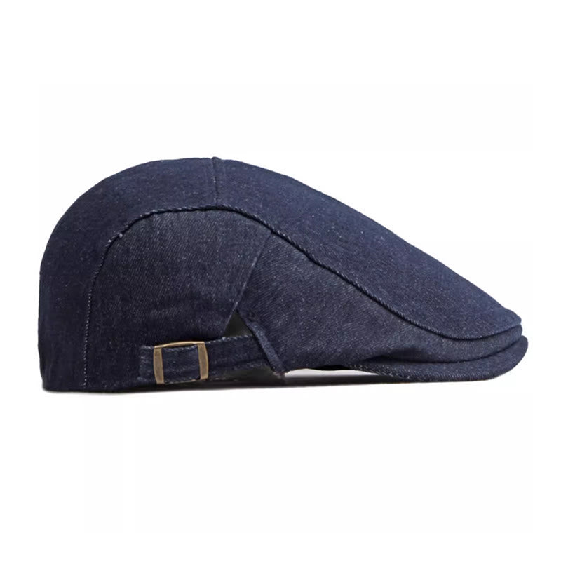 Classic Denim Adjustable Golf Flat Hat Beret Cap - image 3