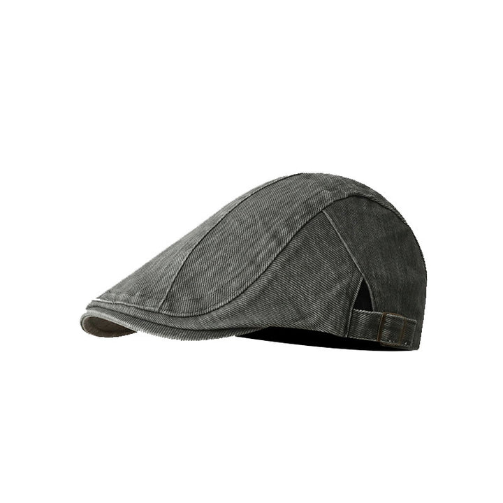 Fashion Denim Newsboy Flat Cap Beret Cap - Gray - Adjustable (about 21 5/8"-23 1/4") - image 10