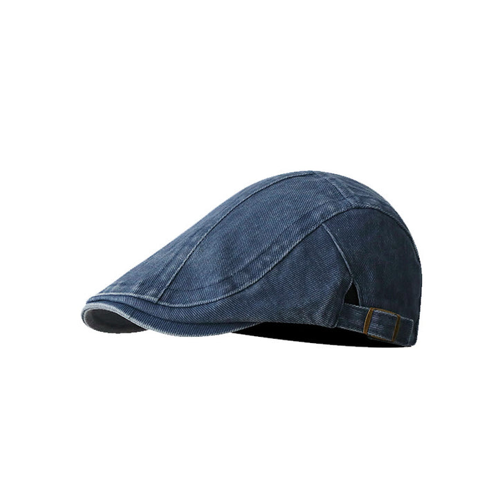 Fashion Denim Newsboy Flat Cap Beret Cap - Blue - Adjustable (about 21 5/8"-23 1/4") - image 9