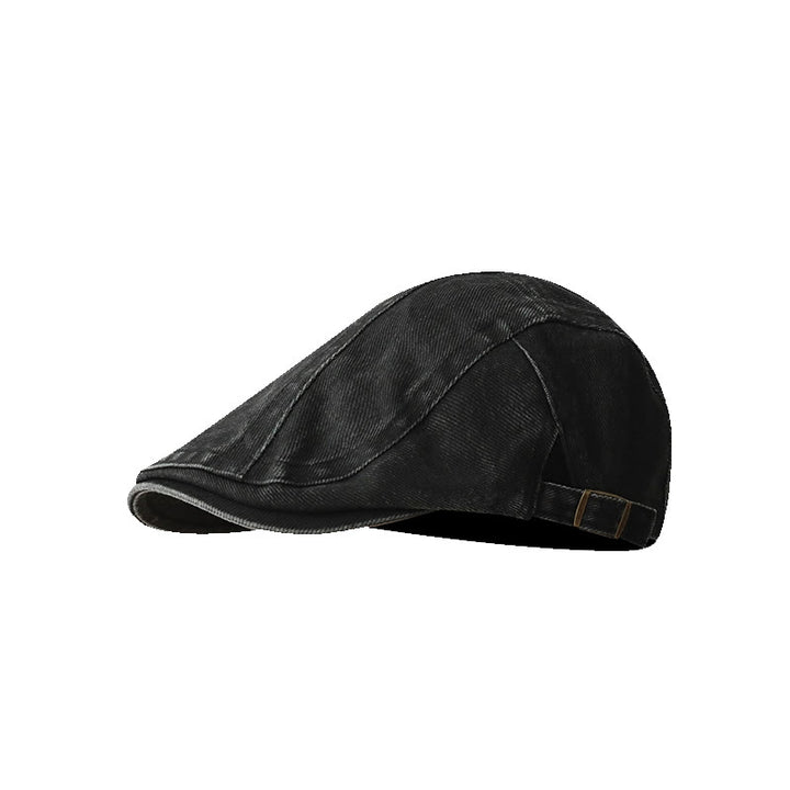 Fashion Denim Newsboy Flat Cap Beret Cap - Black - Adjustable (about 21 5/8"-23 1/4") - image 12