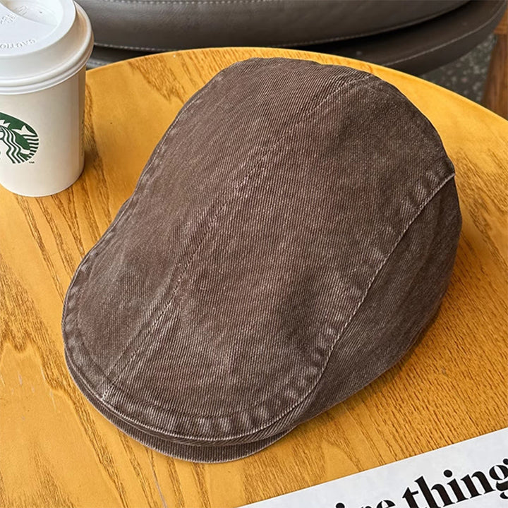 Fashion Washed Denim Newsboy Flat Cap Beret Cap - image 2