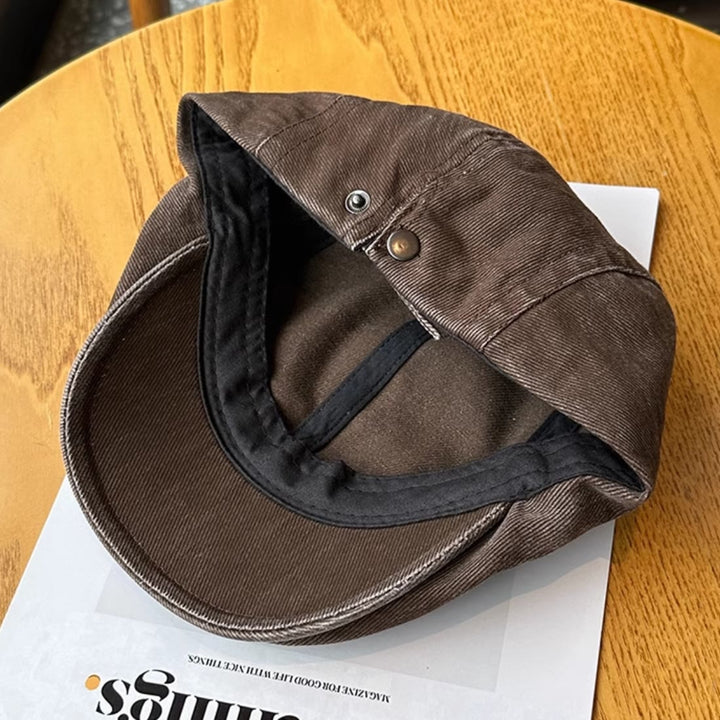 Fashion Washed Denim Newsboy Flat Cap Beret Cap - image 4