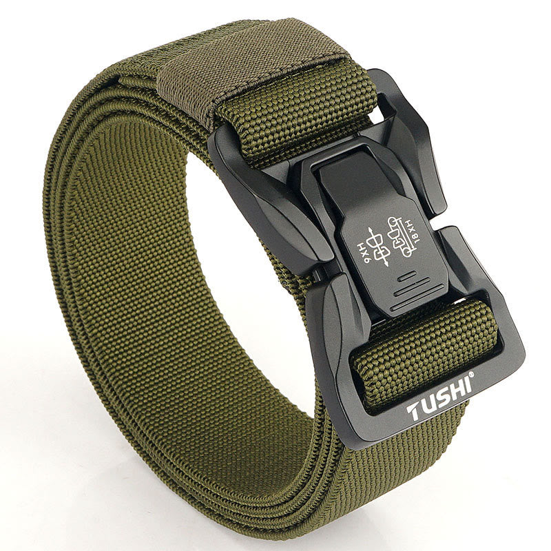 Men's Outdoor Tactical Belt Elastic Quick Release Waistband - Olive - 44 - image 0