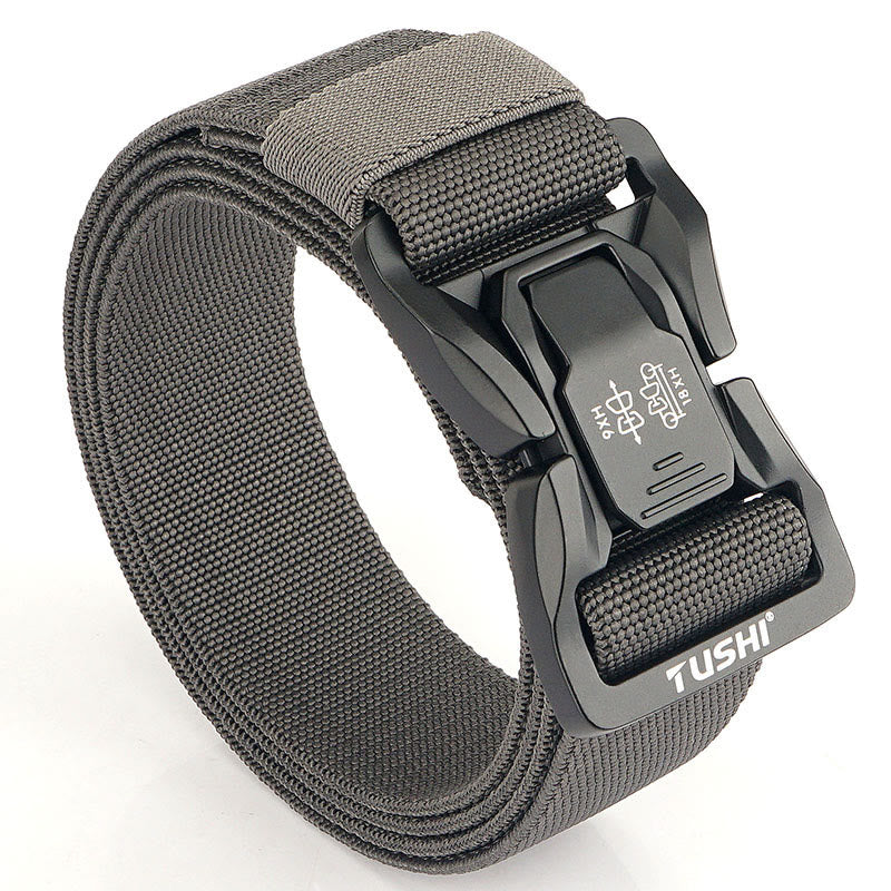 Men's Outdoor Tactical Belt Elastic Quick Release Waistband - Gray - 44 - image 12