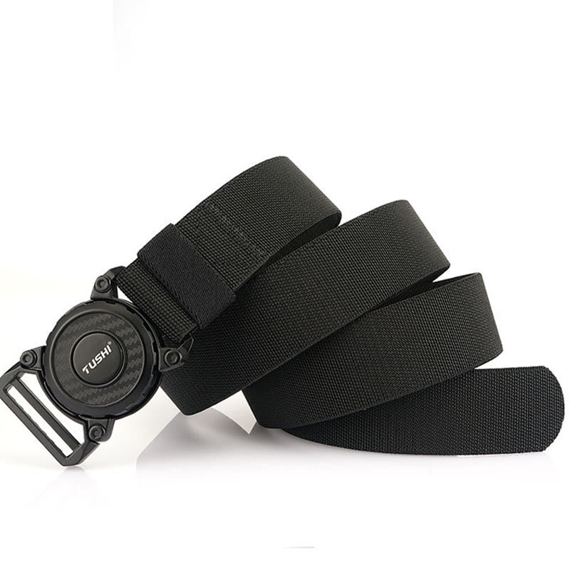 Men's Tactical Belt Round Buckle Quick Release Elastic Belt - image 1