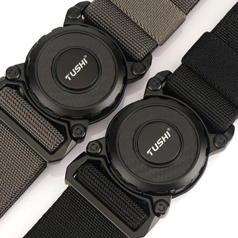 Men's Tactical Belt Round Buckle Quick Release Elastic Belt - image 4