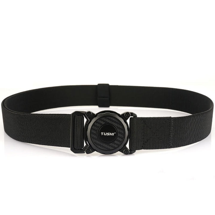 Men's Tactical Belt Round Buckle Quick Release Elastic Belt - image 2