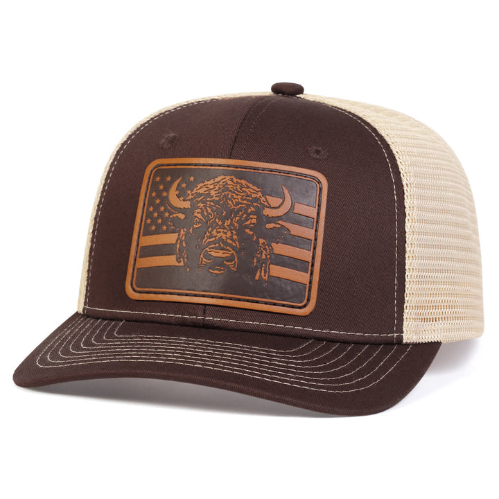 Bull's Head Flag Adjustable Trucker Hat - Brown - Adjustable (About 22"-23 5/8") - image 3