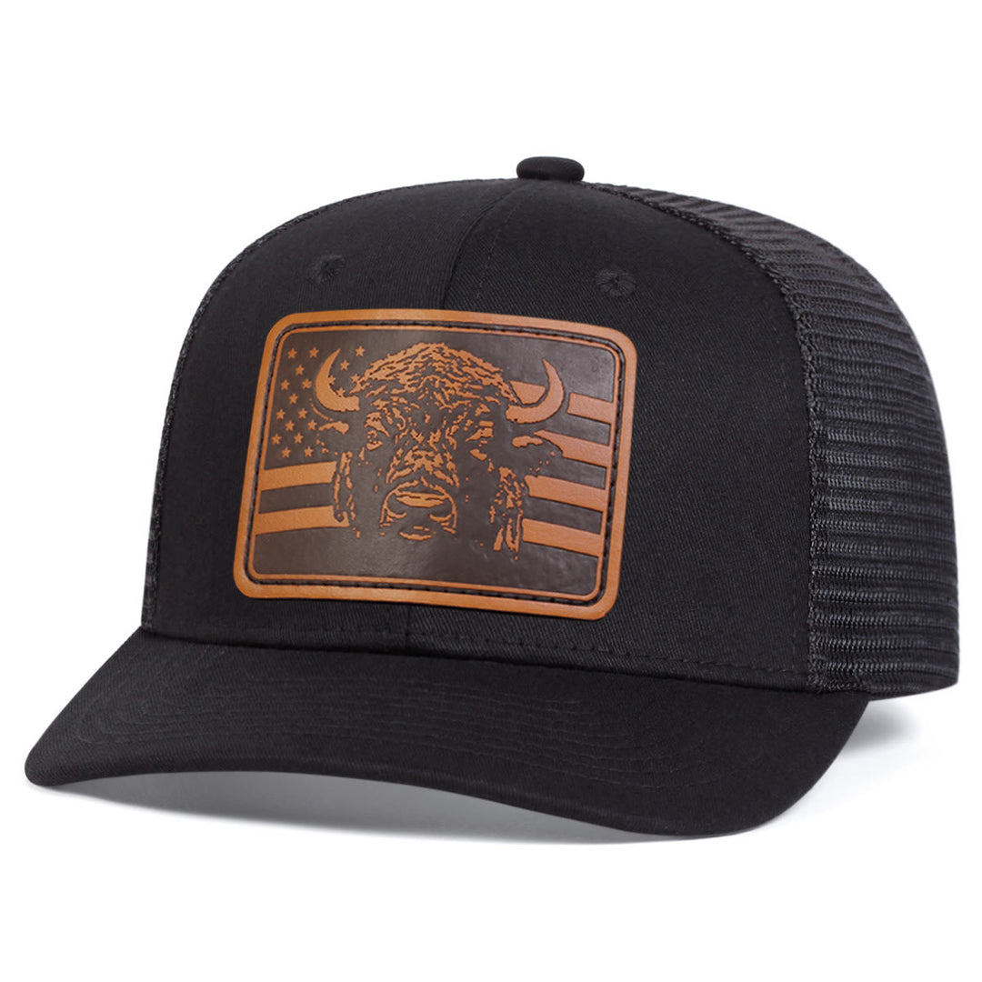 Bull's Head Flag Adjustable Trucker Hat - Black - Adjustable (About 22"-23 5/8") - image 0