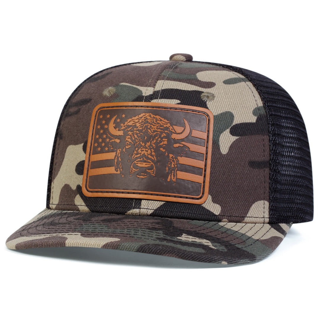 Bull's Head Flag Adjustable Trucker Hat - Camouflage Color - Adjustable (About 22"-23 5/8") - image 2