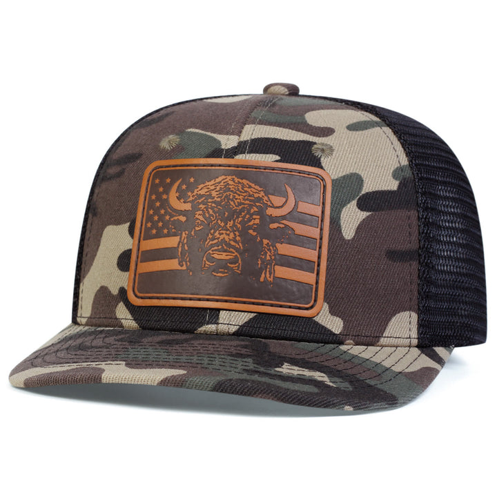 Bull's Head Flag Adjustable Trucker Hat - Camouflage Color - Adjustable (About 22"-23 5/8") - image 2