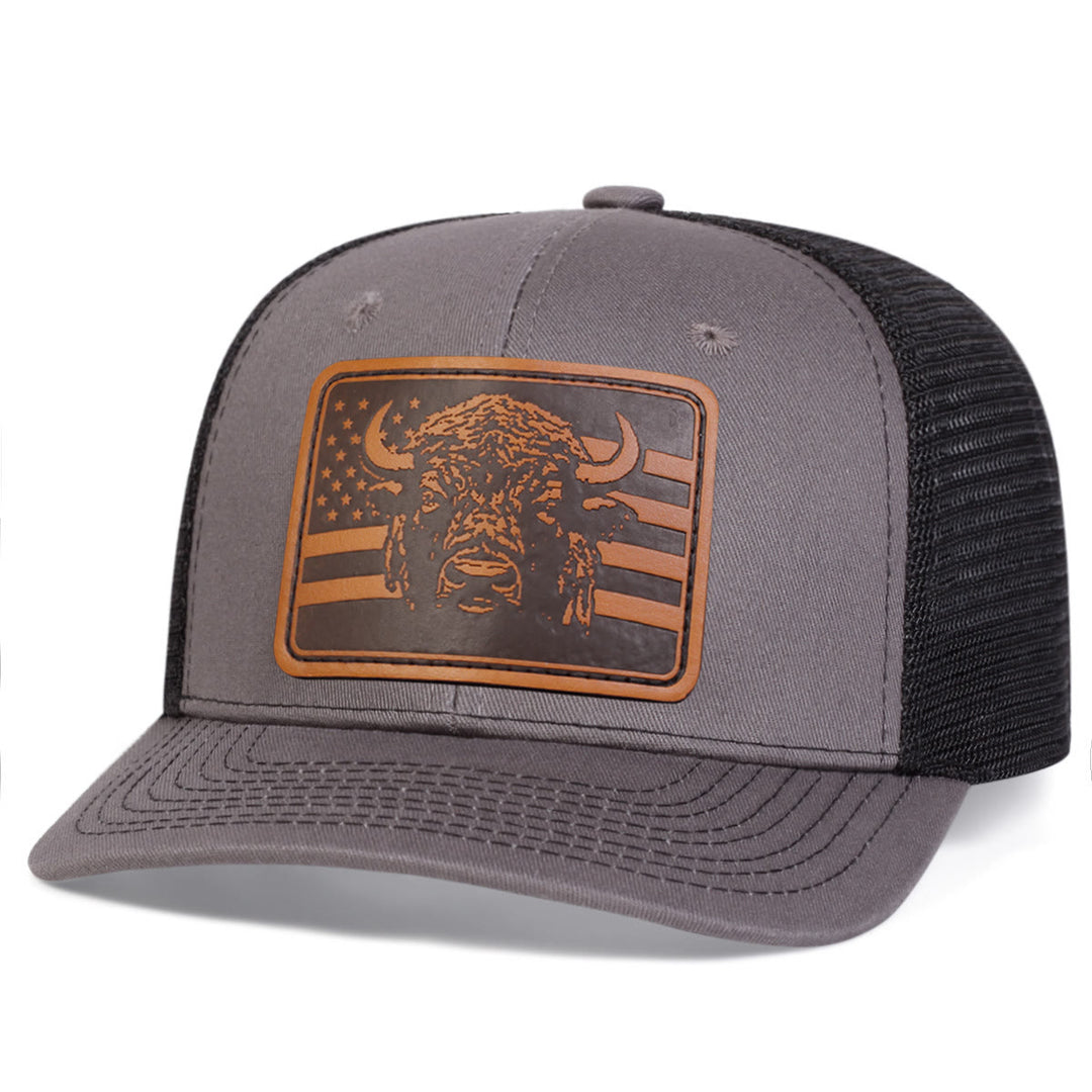 Bull's Head Flag Adjustable Trucker Hat - Gray - Adjustable (About 22"-23 5/8") - image 4
