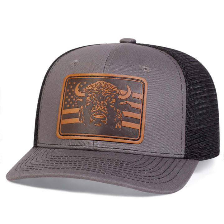 Bull's Head Flag Adjustable Trucker Hat - Gray - Adjustable (About 22"-23 5/8") - image 4