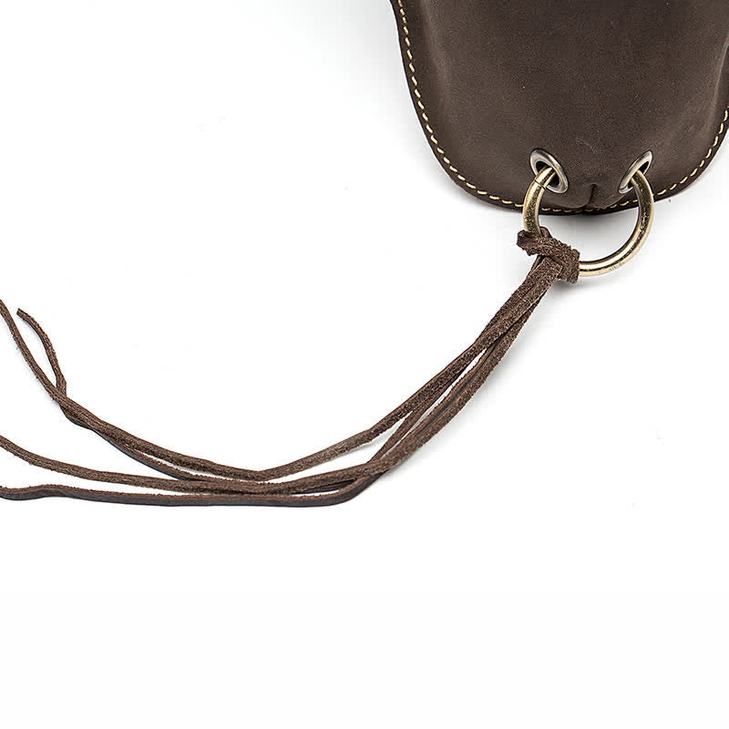 Genuine Crazy Horse Leather Cow Head Belt Bag - image 10