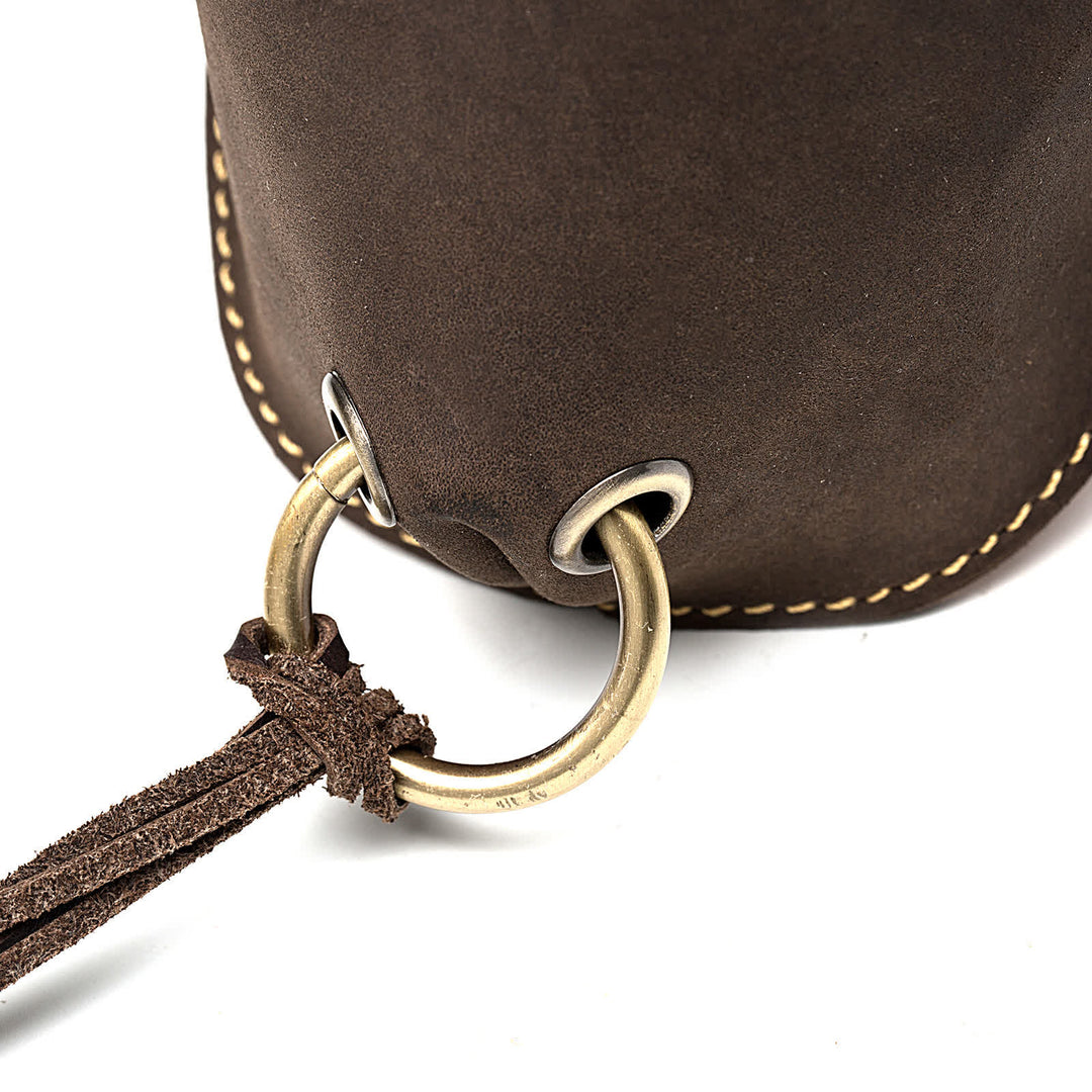 Genuine Crazy Horse Leather Cow Head Belt Bag - image 12