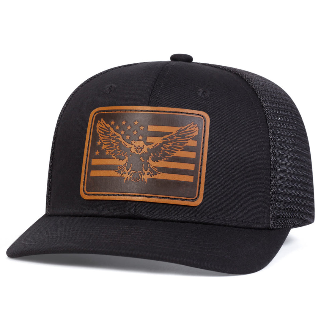 Flying Eagle Flag Adjustable Trucker Hat - Black - Adjustable (About 22"-23 5/8") - image 4