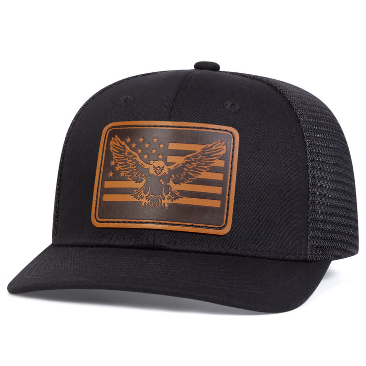 Flying Eagle Flag Adjustable Trucker Hat - Black - Adjustable (About 22"-23 5/8") - image 4