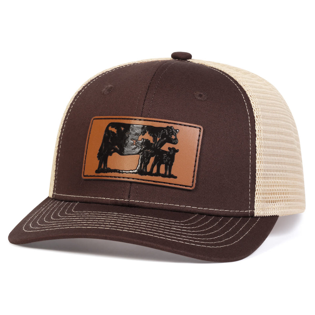 Bull Leads The Calf Adjustable Farmer Trucker Hat - Brown - Adjustable (About 22"-23 5/8") - image 4