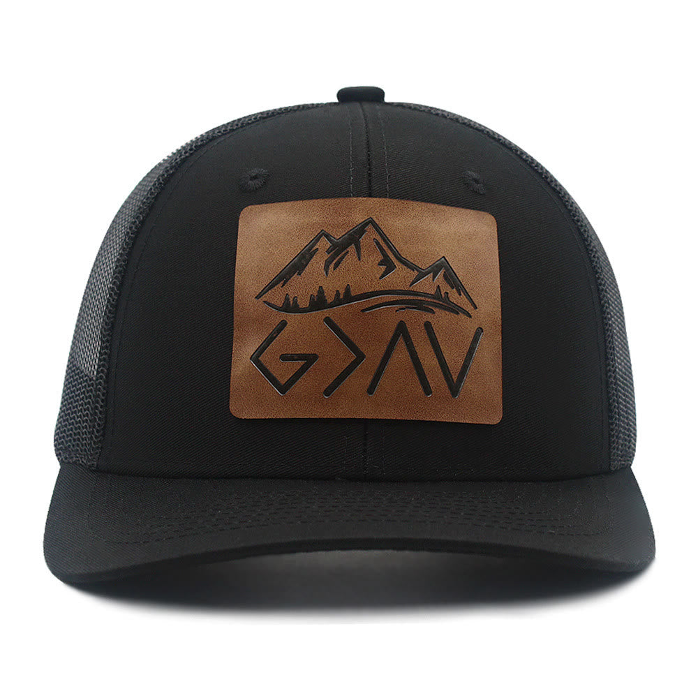 God Is Greater Than The Highs And Lows Adjustable Trucker Hat - Black - Adjustable (About 21 5/8"-23 5/8") - image 0