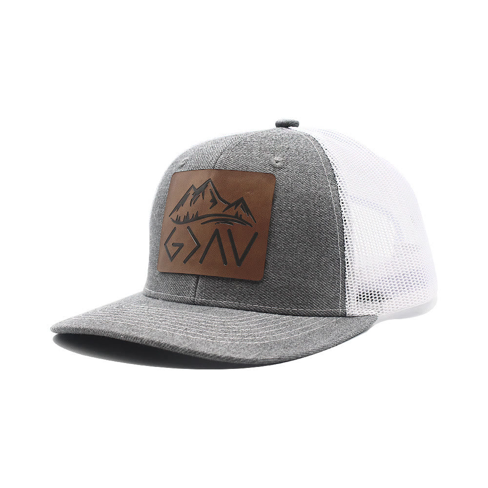 God Is Greater Than The Highs And Lows Adjustable Trucker Hat - Light Gray+White - Adjustable (About 21 5/8"-23 5/8") - image 15